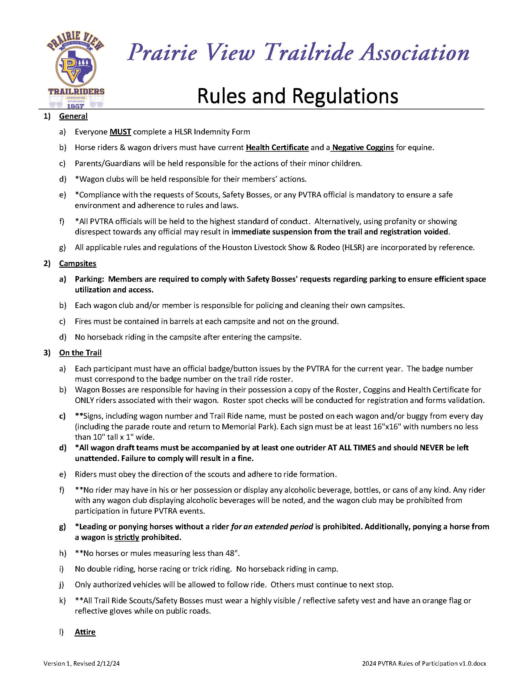 2024 PVTRA Rules of Participation Image